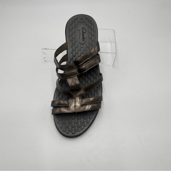 Clarks Bronze Strappy Slide Sandals - Picture 6 of 14